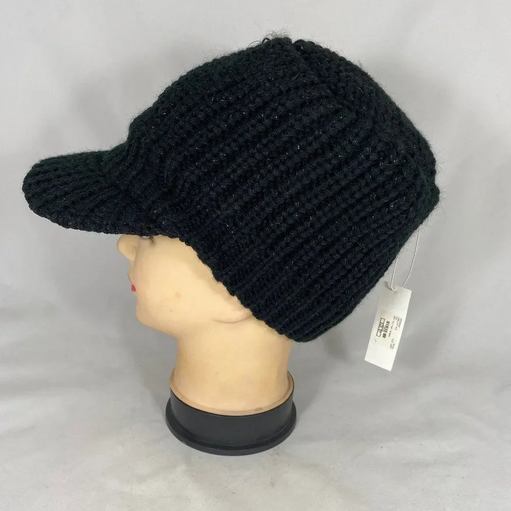 Charming Charlie Knitted Cadet Hat With Decorative Rhinestone NWT